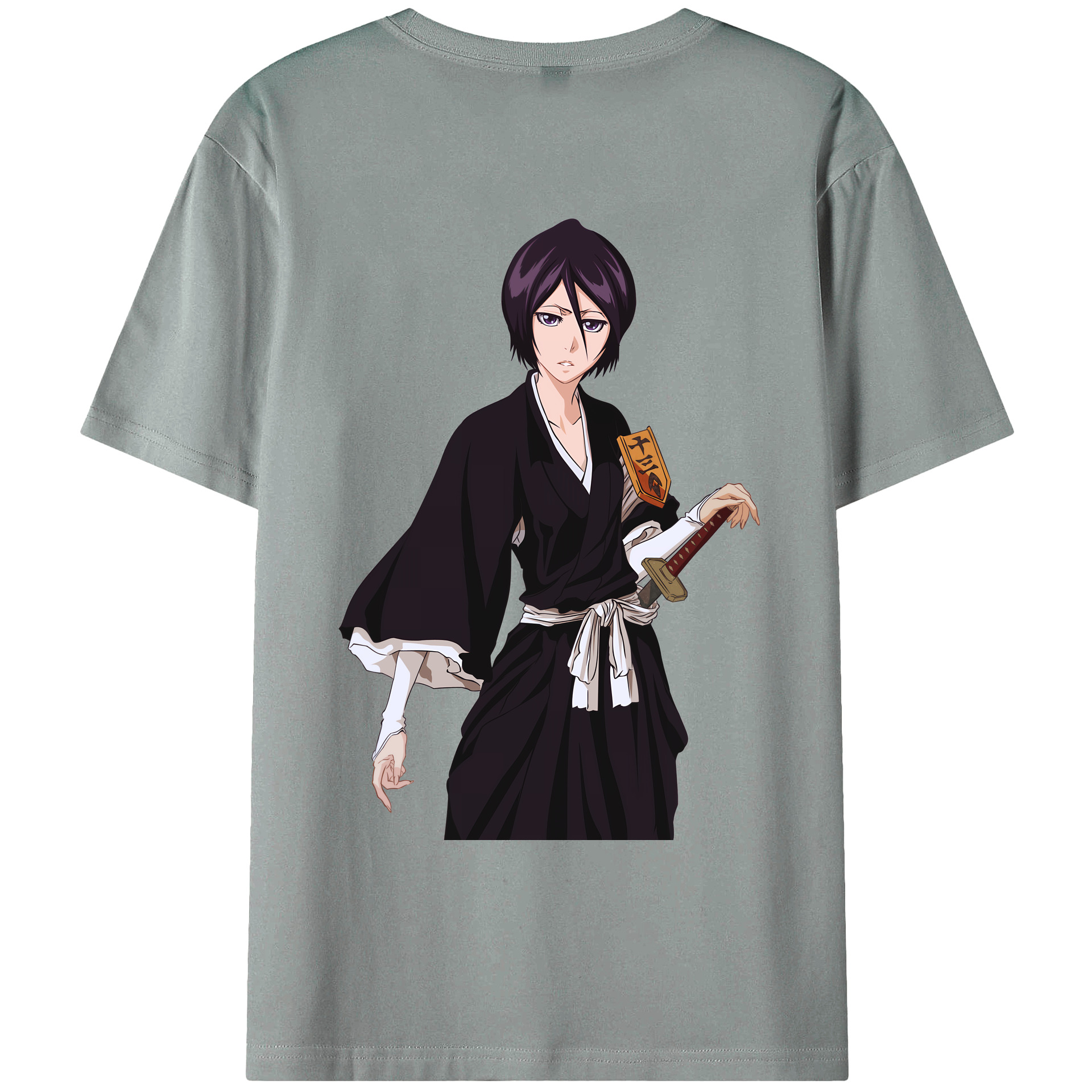 （画像用） ブリーチ 朽木ルキア BLEACH Kuchiki Rukia 綿100％ メンズ半袖Tシャツ（バックプリント） 通気性